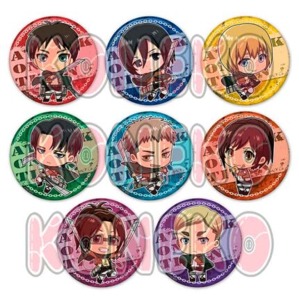 Set 8 chapas 58 mm Shingeki no kyojin