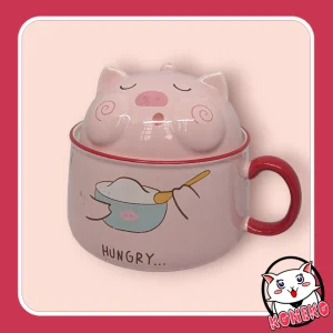 Bowl para Ramen Pig kawaii Rosado