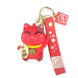 Llavero Gato de la suerte Rojo
